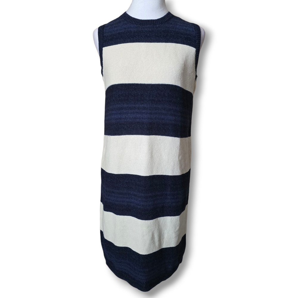Lauren Ralph Lauren Striped Midi Sleeveless Sweater Dress - Size Small